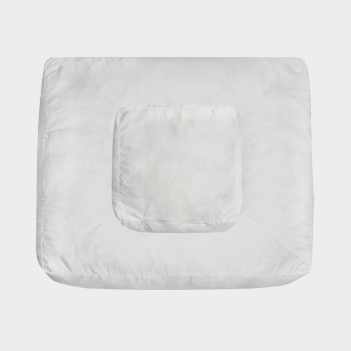 Ergonomisches Hundekissen Quadratisch – RePET Teddy in Waldgrün