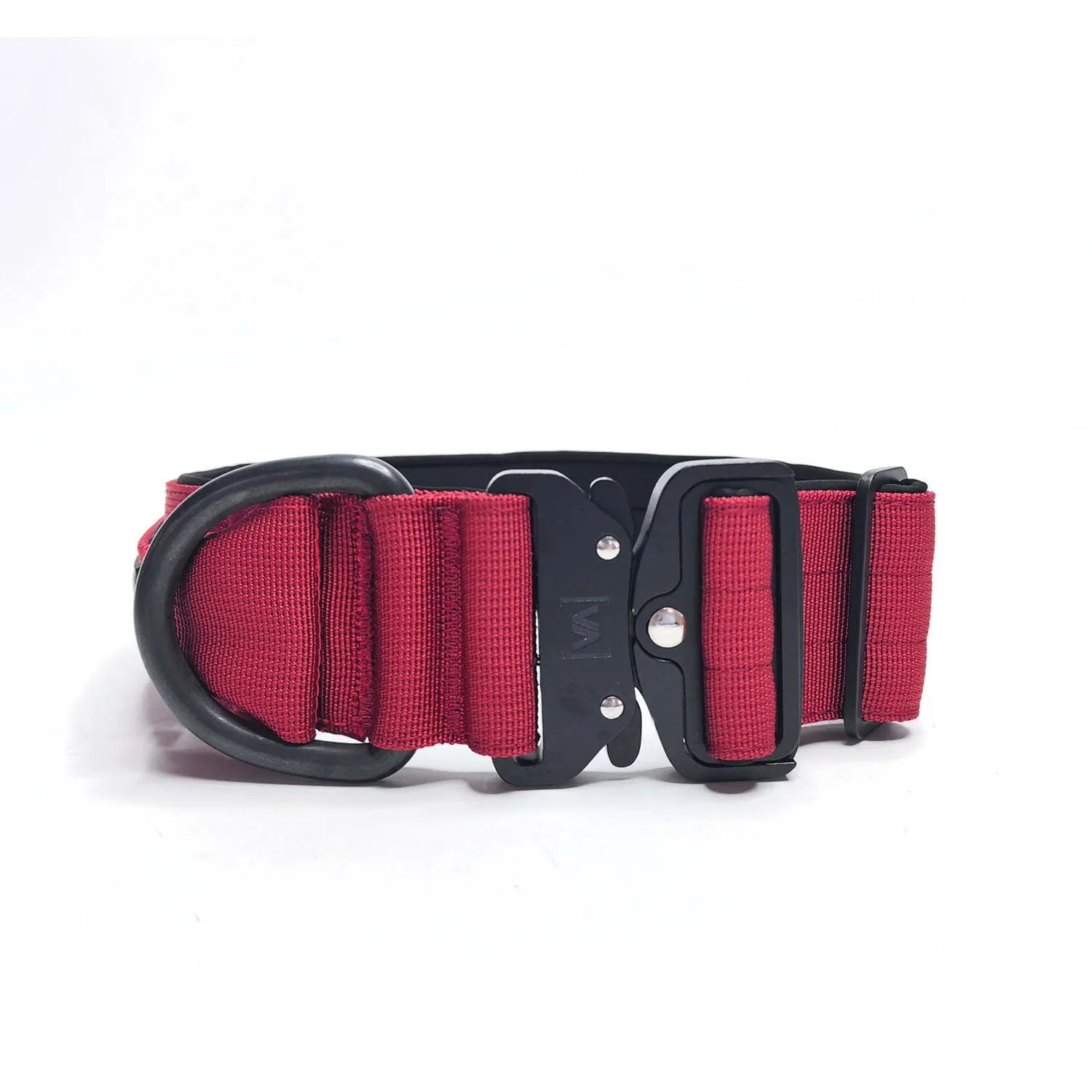 Taktisches Hundehalsband mit belastbarer Schnalle & Magnet Handgriff - Bordeaux - Vitomalia - Hundehalsband Extreme Edition