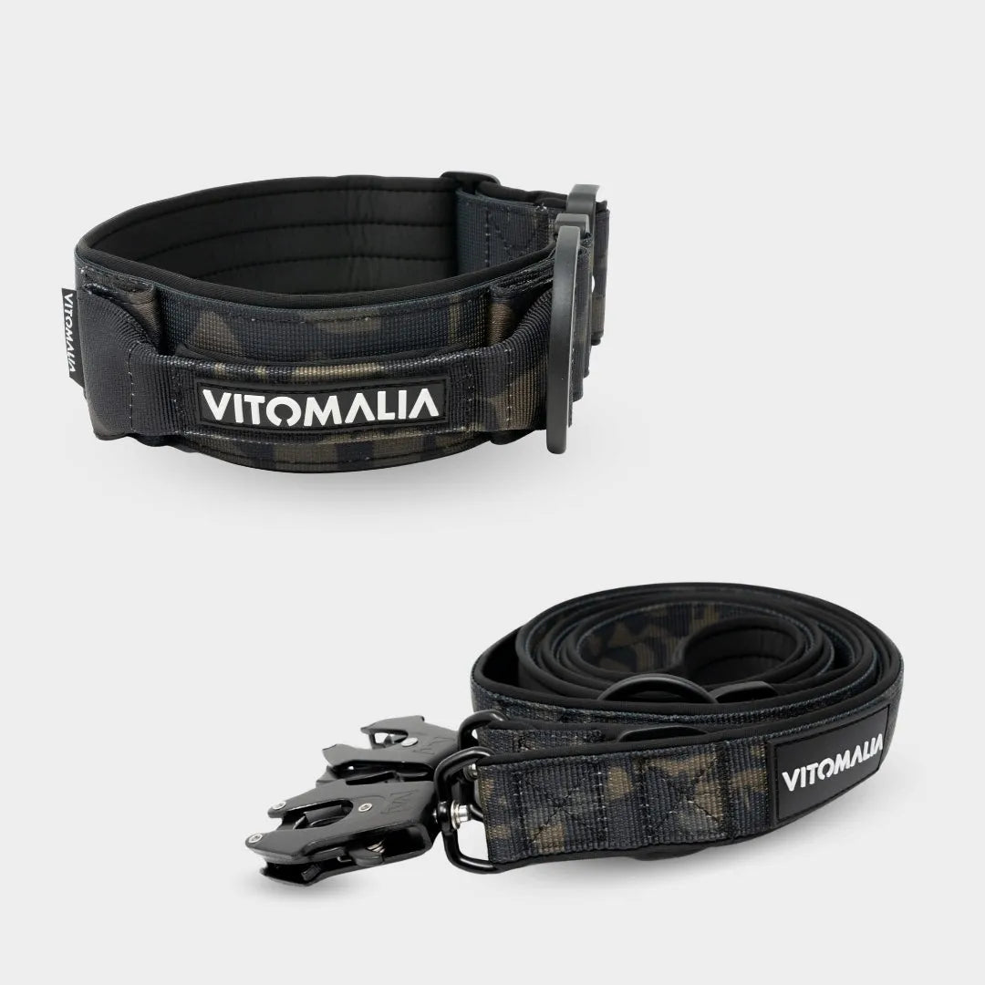 Bundle Extreme Edition Camouflage Set - Collier + 2,2m triple Laisse pour chien réglable Laisse pour chien