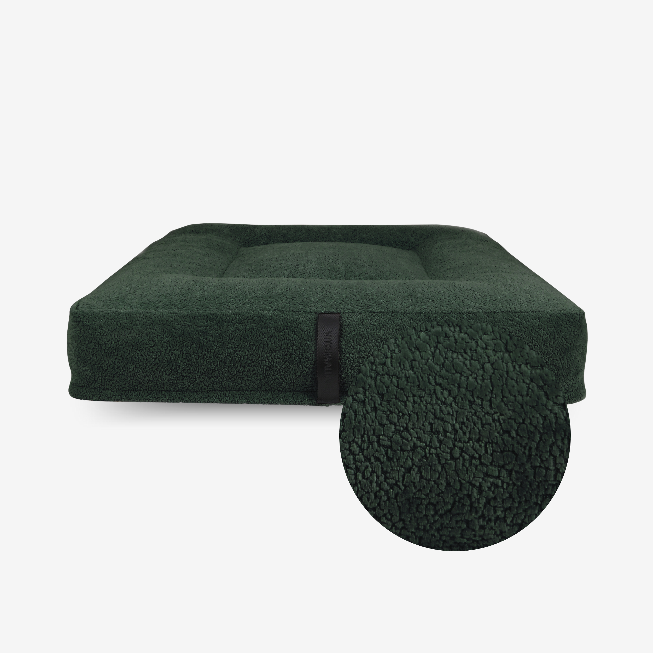 Cover square dog cushion - RePET Teddy in forest green