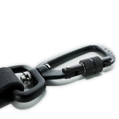 HydroTex-Strukturgummi Wasserleine für Hunde - 2,2m, Dreifach Verstellbar, Sicherheitskarabiner, Anti-Rutsch-Funktion - Schwarz - Vitomalia - Wasserleine