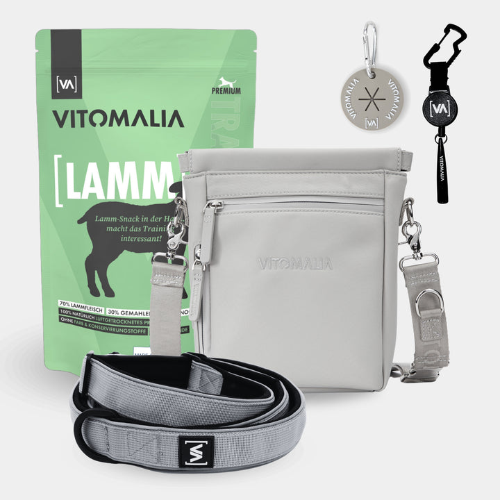 Bundle - Gassi-Complete-Set-Grey-Lamb - Con elegante Borsa a tracolla