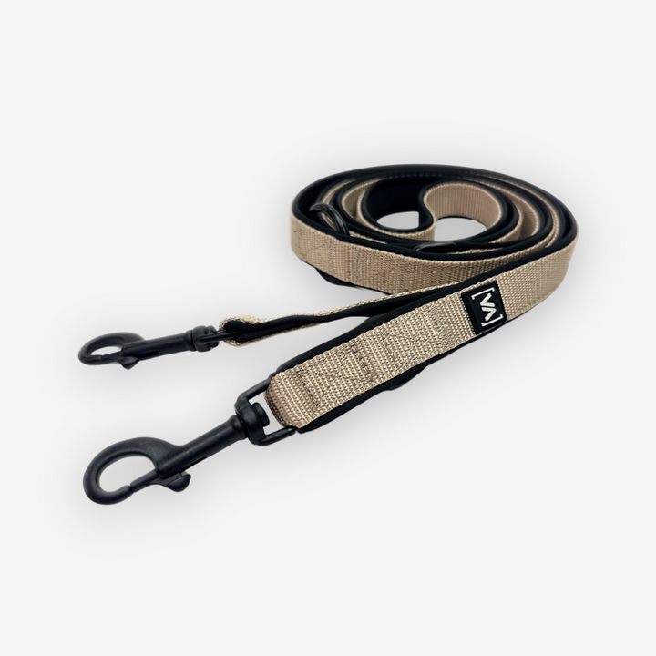 Guinzaglio per cane Classic Nero Edition Beige - tripla regolazione