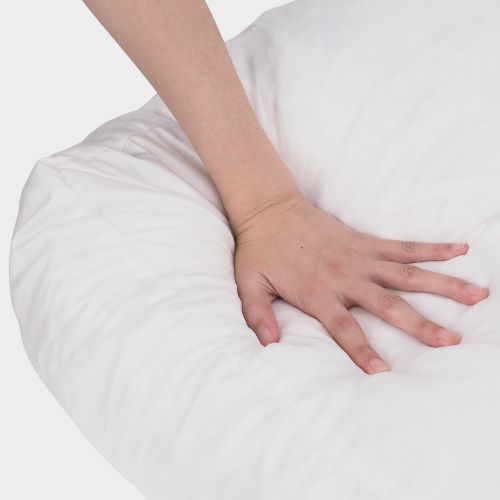 Square ergonomic dog cushion - RePET Teddy in grey