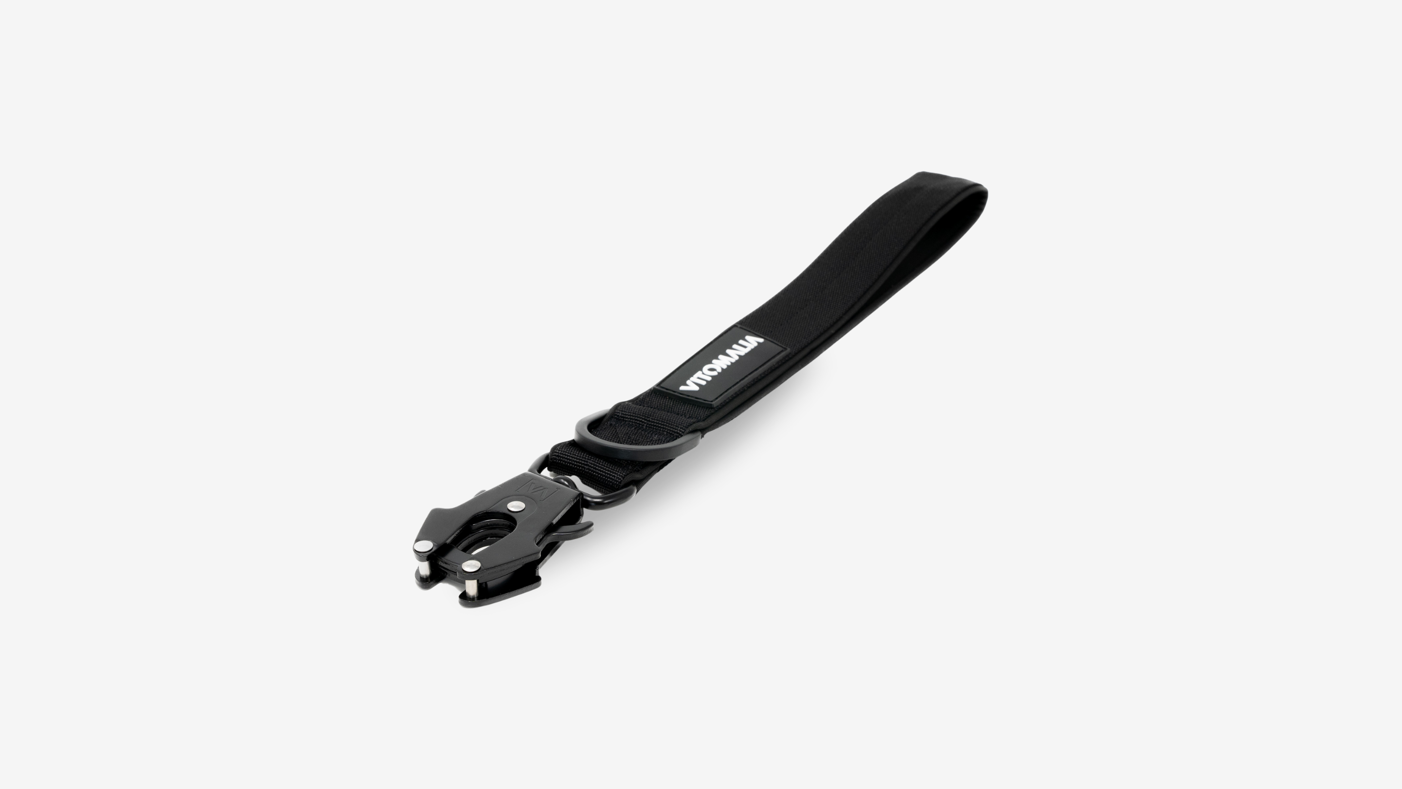 Taktischer Kurzführer mit Froschkarabiner aus Hartaluminium Schwarz