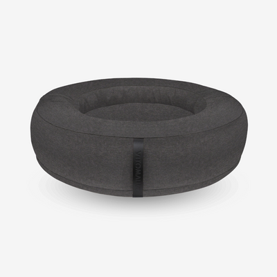 Orthopaedic donut Dog Bed - RePET Linen in anthracite