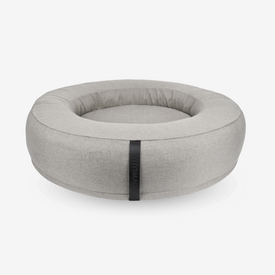 Orthopaedic donut Dog Bed - RePET Linen in light grey