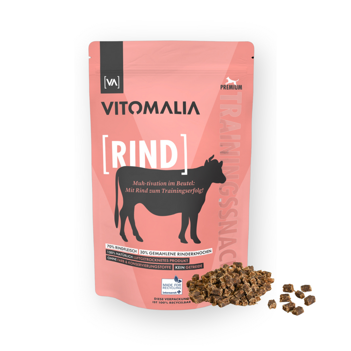 8er Trainingssnacks Bundle: Rind, Huhn, Kaninchen, Lamm, Ente, Wildschwein, Pferd & Hirsch – Gesamtgewicht 4kg (8x500g) - Vitomalia - Trainingssnacks