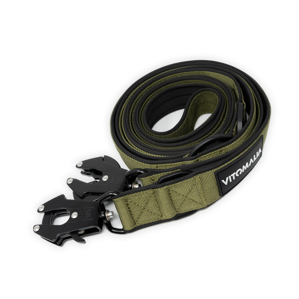 Hundeleine Extreme Edition Khaki - 2,5m dreifach verstellbar - Vitomalia - Hundeleine dreifach verstellbar